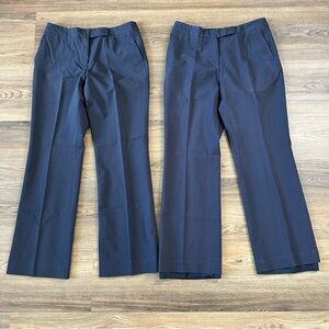 Lands' End Navy Blue Wool Blend Dress Pants Bootcut Womens 2‎ Lot Of 2 Washable